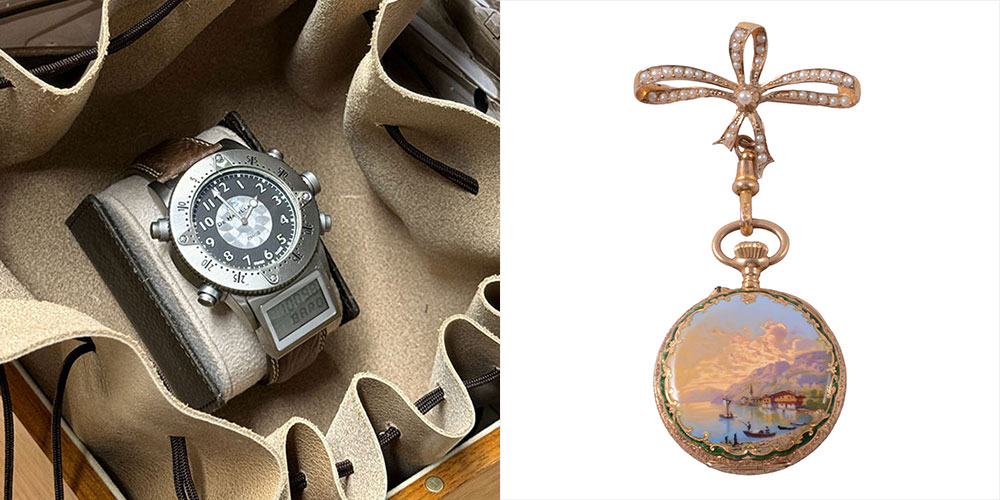 De Haviland Watch and Enamel Fob Watch