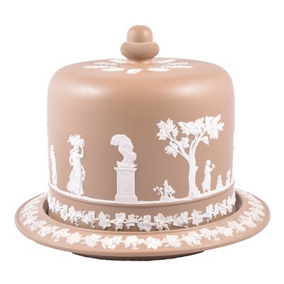 Lot 53 - Brown stoneware cheese dish and cover, 19th century