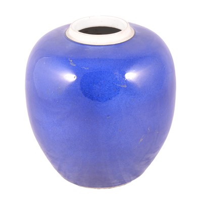 Lot 52 - Chinese ginger jar body in a powder blue glaze