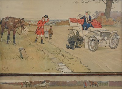 Lot 271 - After Cecil Aldin, Twenty miles to London, and two other chromolithographs