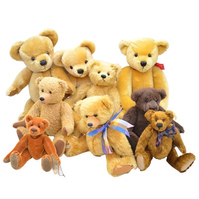 Lot 288 - Nine teddy bears, including Dean's, Robin RIve, Merrythought and others