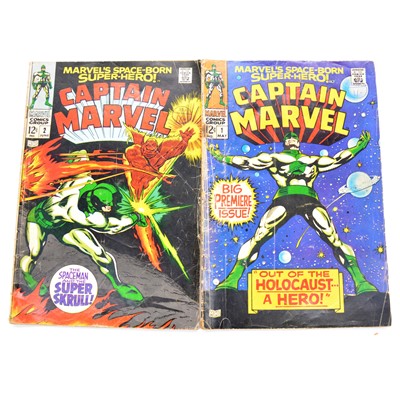 Lot 337 - Four Marvel 'Captain Marvel' comics, #1, #2, #3, #4, Marvel Comics 'Marvel Super-Heroes' #12 and #13