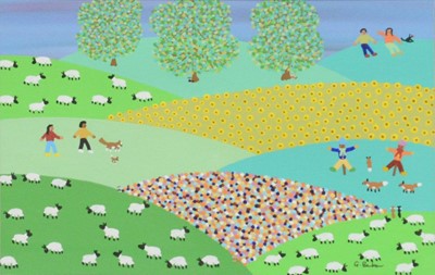 Lot 354 - Gordon Barker, Countryside walk