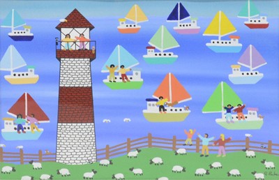 Lot 356 - Gordon Barker, Watching the Regatta