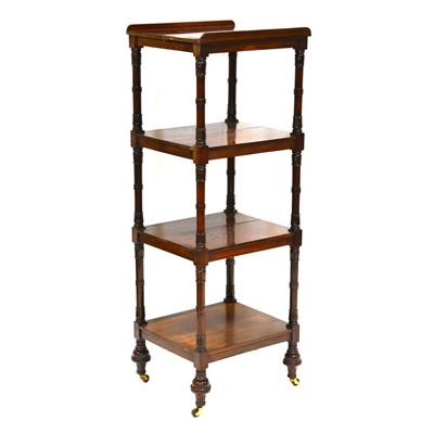 Lot 345 - George IV rosewood four-heights whatnot / duet stand