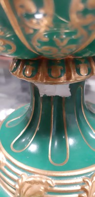 Lot 13 - Large pair of English porcelain covered vases