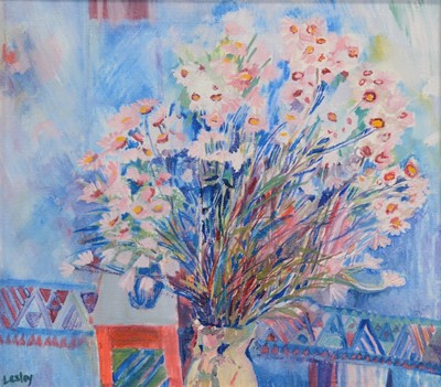 Lot 243 - Lesley (?), Still life, flowers in a vase