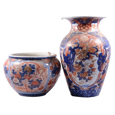 Lot 93 - Japanese Imari vase and a similar jardiniere