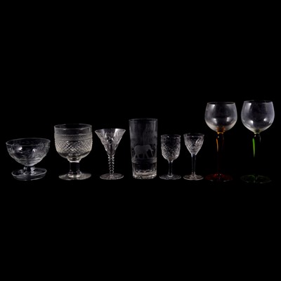 Lot 69 - Set of six Victorian cut glass rummers, and other table glassware