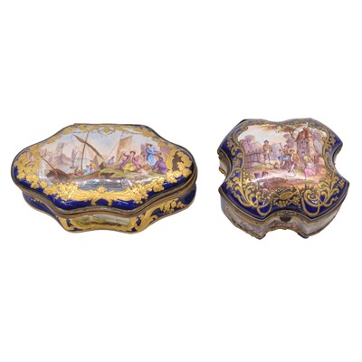 Lot 27 - Two Dresden enamelled boxes