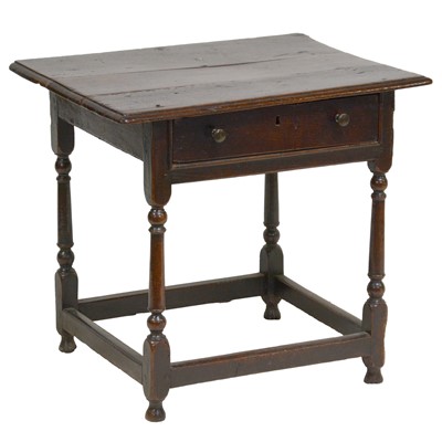 Lot 434 - Joined oak side table, 18th Century