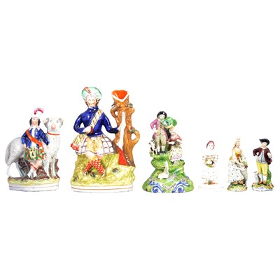 Lot 28 - Walton pottery group, Songsters, and Staffordshire figures