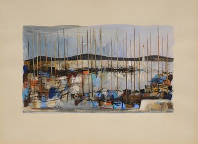 Lot 367 - Jean Rolls, Ships in harbour