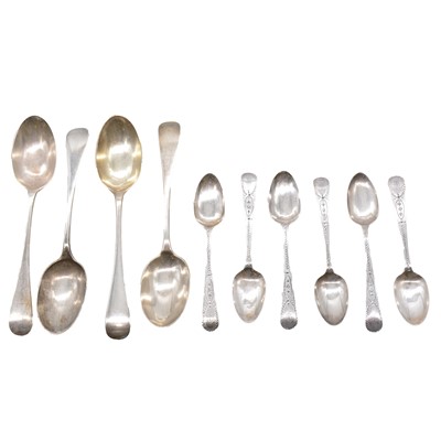 Lot 224 - Set of six Georgian silver teaspoons, George Smith (II) & Thomas Hayter, London 1803.