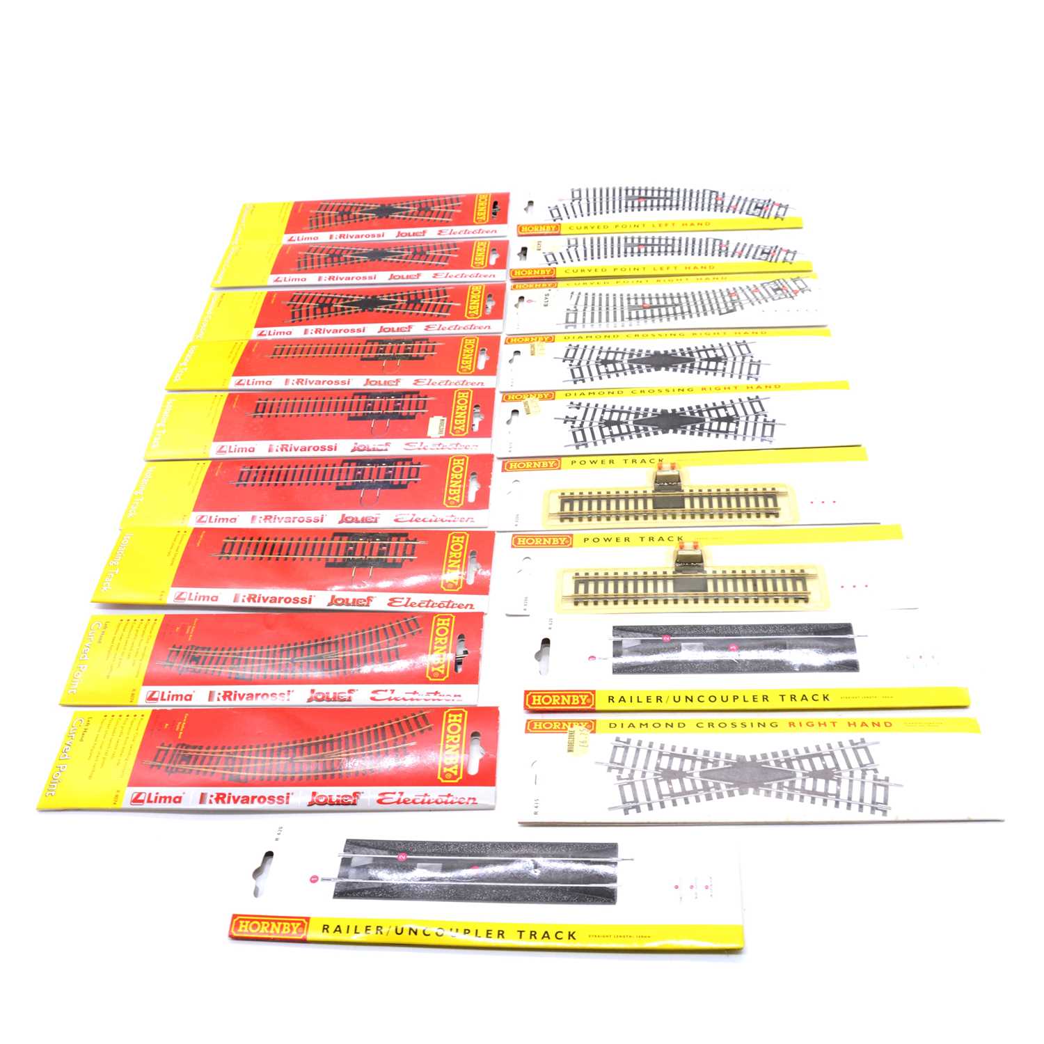 Lot 23 - Forty-eight Hornby OO gauge tracks, packed