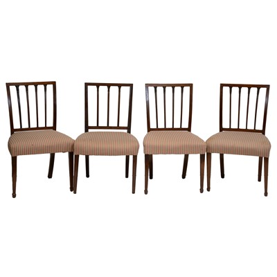 Lot 470 - Set of six Georgian Hepplewhite style dining chairs