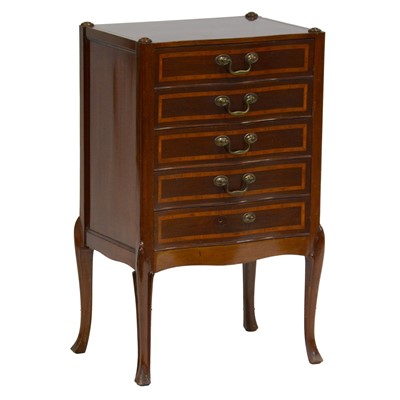 Lot 339 - Edwardian inlaid mahogany music chest