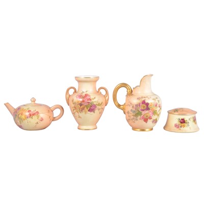 Lot 24 - A Royal Worcester blush toy teapot and three other items