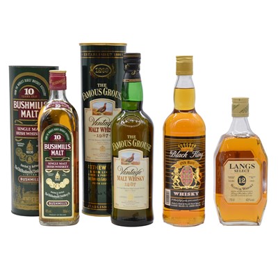 Lot 64 - Three bottles of blended Scotch whisky, and a Bushmills 10 year old