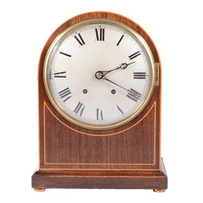 Lot 150 - George III style mahogany bracket clock, on five gongs.