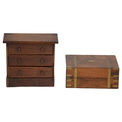 Lot 506 - Victorian mahogany apprentice chest, and a correspondence box