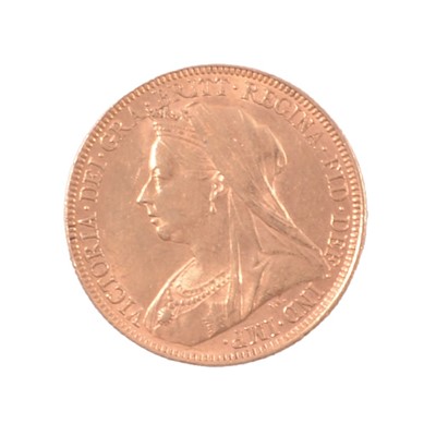 Lot 208 - Gold Full Sovereign Coin, Victoria Veiled Head 1894.