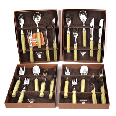 Lot 158 - Touchstone by Denby - six 'Agate' five-piece stainless steel cutlery sets.