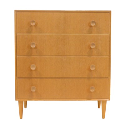 Lot 434 - 1960's light oak chest of drawers