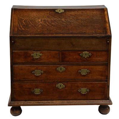 Lot 499 - George II oak bureau