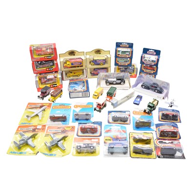 Lot 39 - Twenty-eight boxed and blister-packed die-cast model vehicles with eight loose