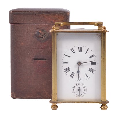 Lot 130a - French brass cased carriage clock