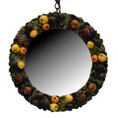 Lot 426 - Italian pottery wall mirror