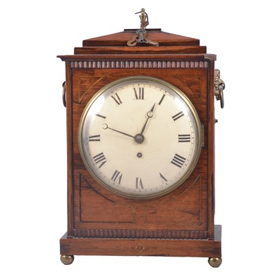Lot 324 - Regency rosewood mantel clock