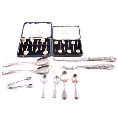 Lot 229 - Quantity of silver and silver plated cutlery
