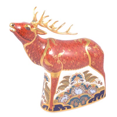 Lot 45 - Royal Crown Derby - Sherwood Stag - large paperweight figure