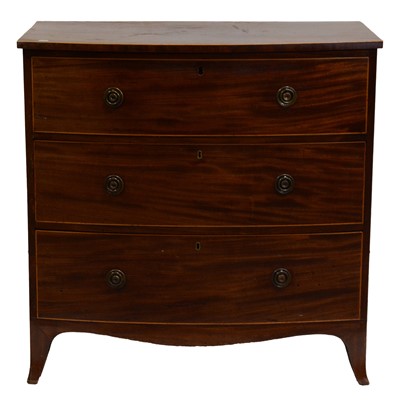 Lot 481 - Late Georgian mahogany bowfront chest of drawers