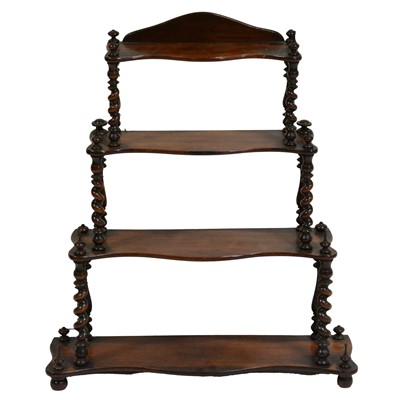 Lot 495 - Victorian rosewood four-heights shelf unit