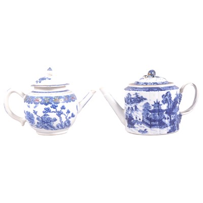 Lot 65 - Two Chinese blue and white teapots