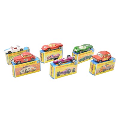 Lot 95 - Six Lesney Matchbox Superfast die-cast models, boxed