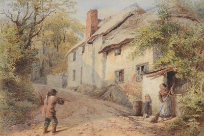 Lot 396 - Charles Morris, Figures by a cottage, a pair