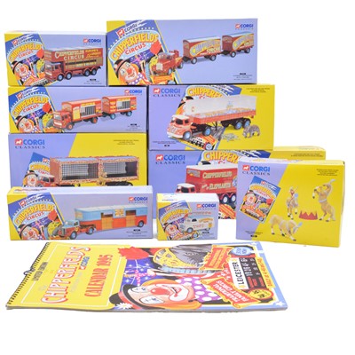 Lot 15 - Nine Corgi Chipperfield Circus die-cast models, with calendar
