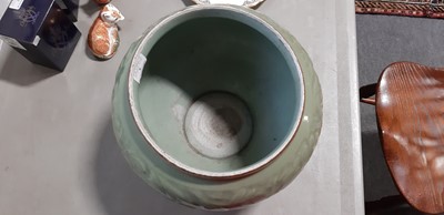 Lot 9 - A large possible Longquan celadon glaze jardiniere