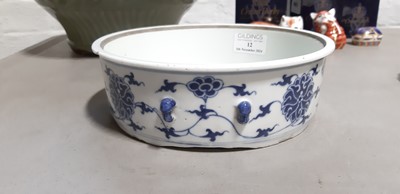 Lot 12 - Antique Chinese blue and white porcelain dish, Qianlong style