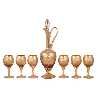 Lot 16 - An Italian glass decanter and six glasses