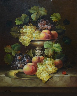 Lot 272 - Contemporary, Still life of fruit on a comport