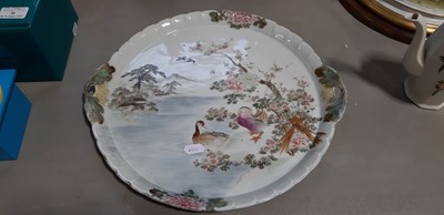 Lot 32 - Nippon porcelain comport, Japanese cabaret tray, etc.