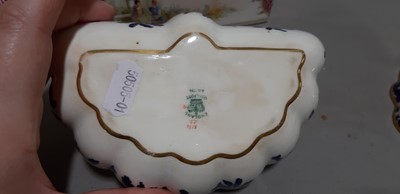 Lot 37 - Dresden porcelain letter rack and a Coalport box and cover