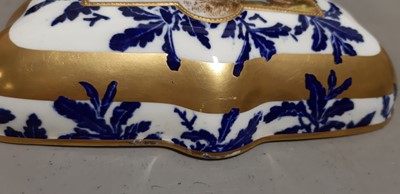 Lot 37 - Dresden porcelain letter rack and a Coalport box and cover