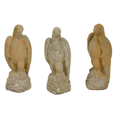 Lot 518 - Three garden reconstituted stone Eagles