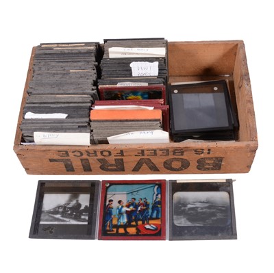 Lot 124 - Collection of magic lantern slides - military, naval, and similar